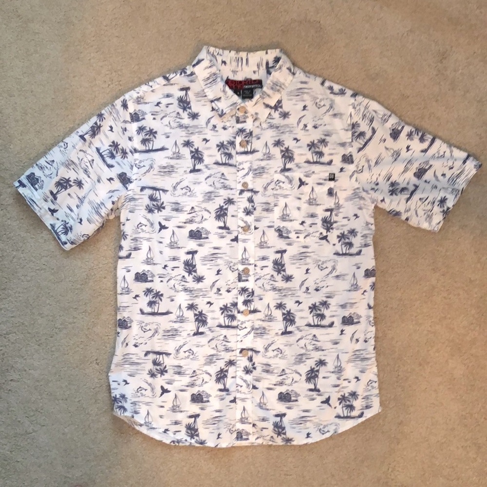 Men’s Tropical Short Sleeve Shirt, by Distortion, Sz-S, 100% Cotton